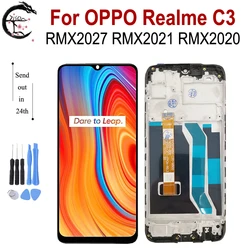 6.5inch Realme C3 LCD With Frame For OPPO RMX2027 RMX2021 RMX2020 Display Touch Screen Digitizer Sensor Assembly RealmeC3 LCDs