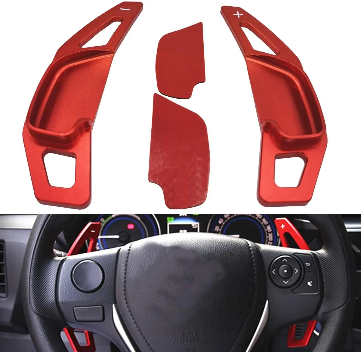 

Aluminum Alloy Steering Wheel Shift Paddle for Toyota Camry 2012-2016,Corolla 2014-2018,Levin 2014-2018,Reiz 2010-2013 (red)