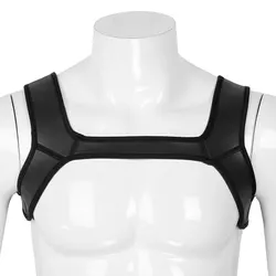 iEFiEL Mens Neoprene Shoulder Wide Straps Harness Belt Muscles Protector Role Play Fancy Clubwear Cosplay Party Costume Straps