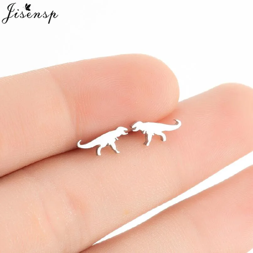 Piccoli orecchini in acciaio inossidabile gioielli di moda simpatici orecchini a bottone con animali piccoli orecchini a bottone con tartaruga di squalo scimmia scoiattolo Pendientes