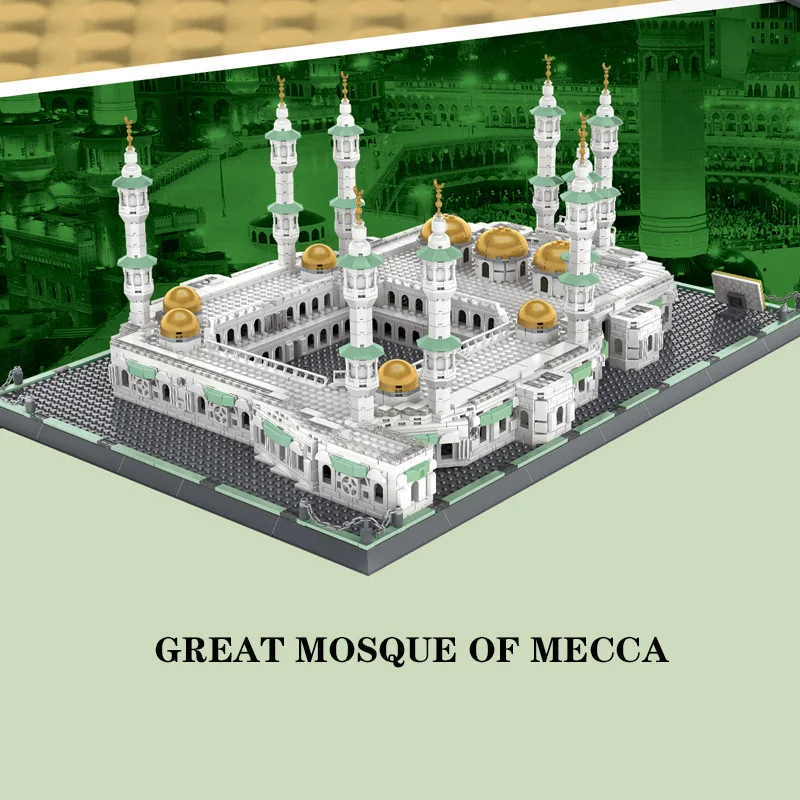 Great Mosque Of Mecca Building Blocks World Famous Architecture Compatible Bricks Toys For Friend Birthday Gift