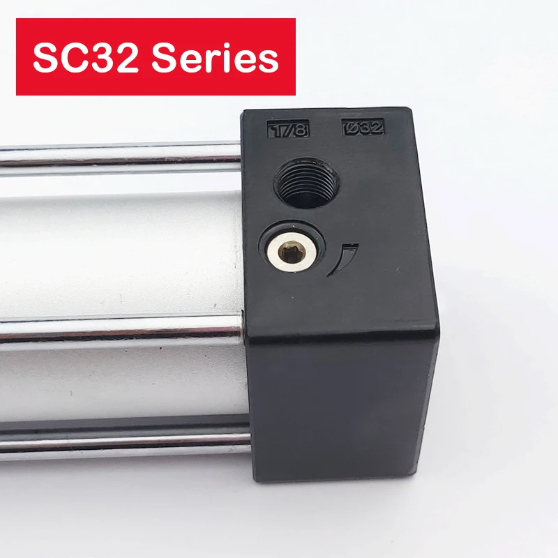 SC32 Series Pneumatic Cylinder Bore 32mm Stroke 25-1000 Double Acting Aluminum SC Air Cylinders image 6