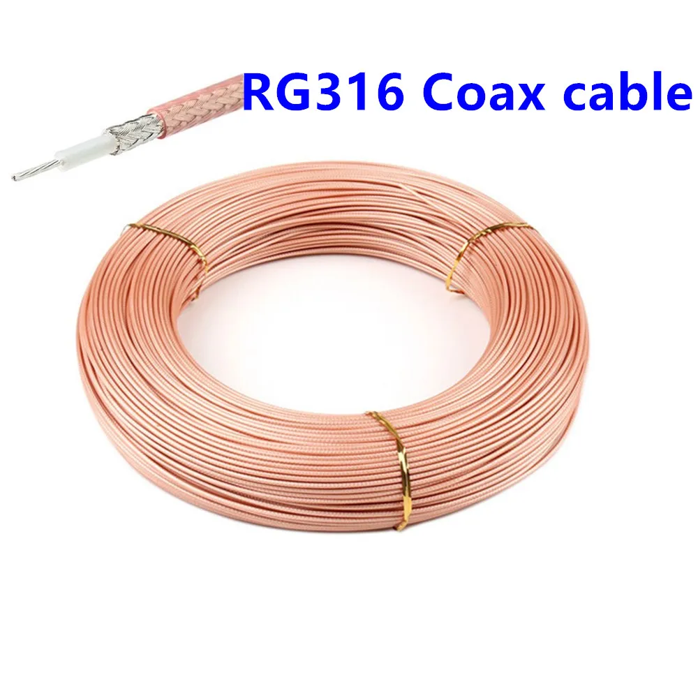 10-metrowy kabel koncentryczny RG316 2,5 mm 50 Ohm o niskiej stratności 30 stóp do złącza zaciskanego szybka wysyłka