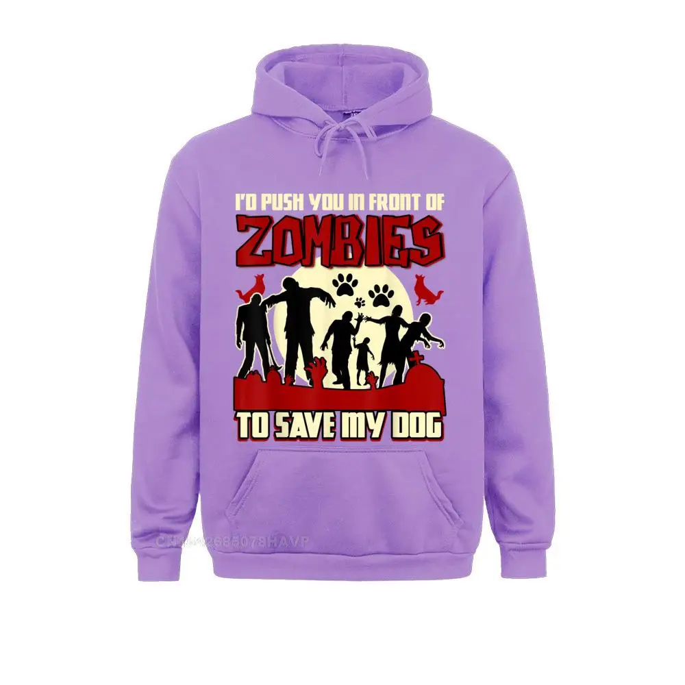 I'd Push You In Front Of Zombies To Save My Dog Anime Hoodie Hoodies For Men Normal Sweatshirts Fashionable Clothes Long Sleeve