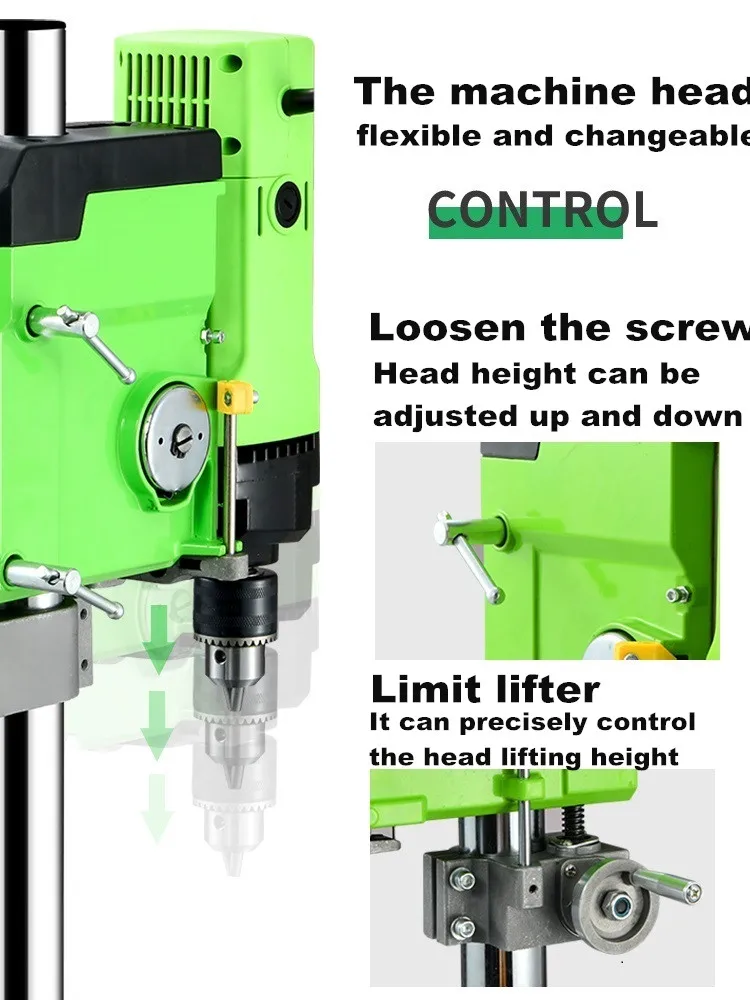 220V 880W Bench Drill Stand Mini Electric Bench Drilling Machine Drill Chuck 1.5-13mm Wood Metal Electric Tools