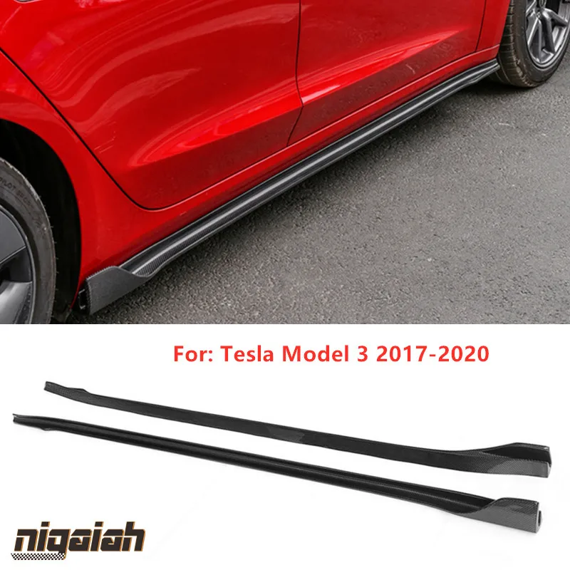 Side Skirt For Tesla Model 3 2017 2018 2019 2020 Door Side Bumper Surround Protective Covers Car Exterior Modification Trim