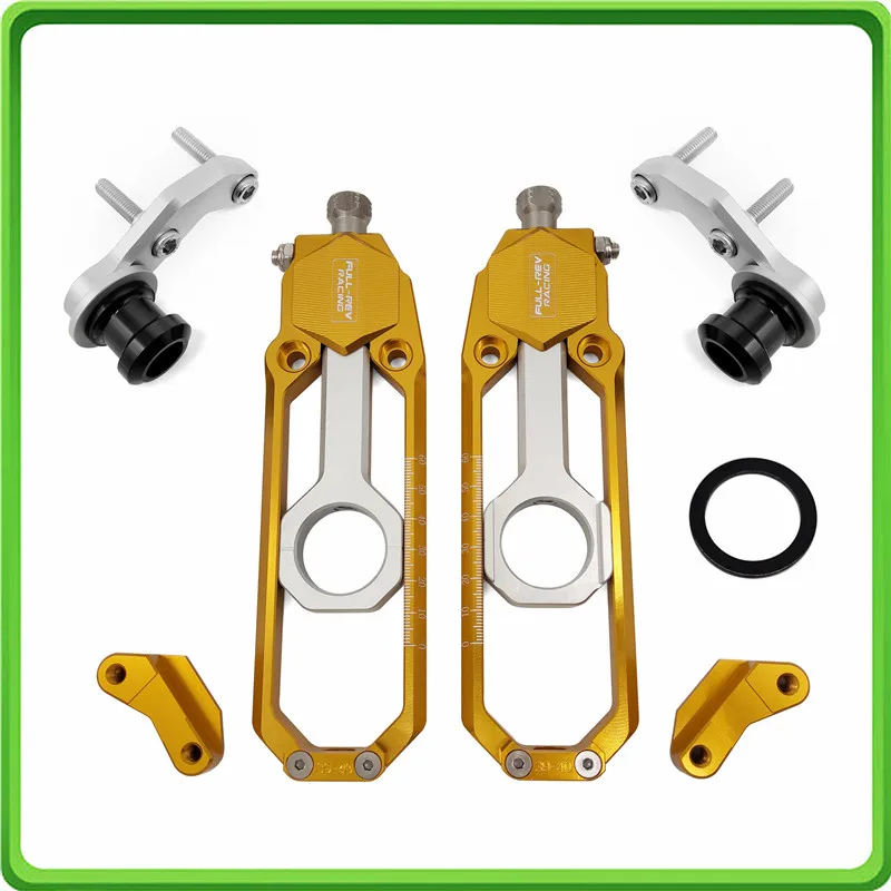 Motorcycle Chain Tensioner Adjuster with paddock bobbins fit for BMW S1000RR S1000R S1000XR 2019-2020 Gold&Silver