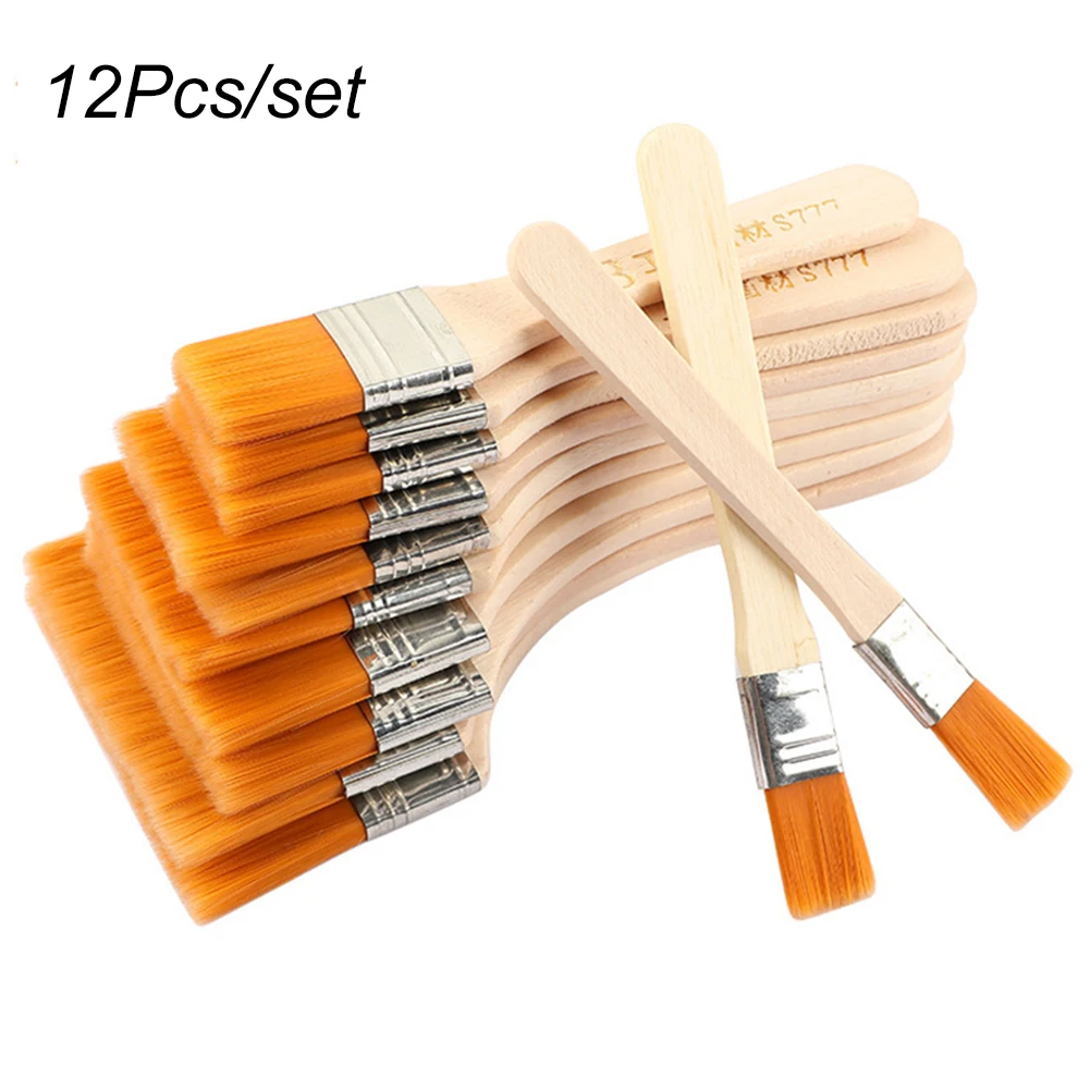 12 Stks/set Houten Olieverf Penselen Kunstenaar Acryl Verf Art Supply Set Voor Acryl Olie Tekening Aquarel Borstel