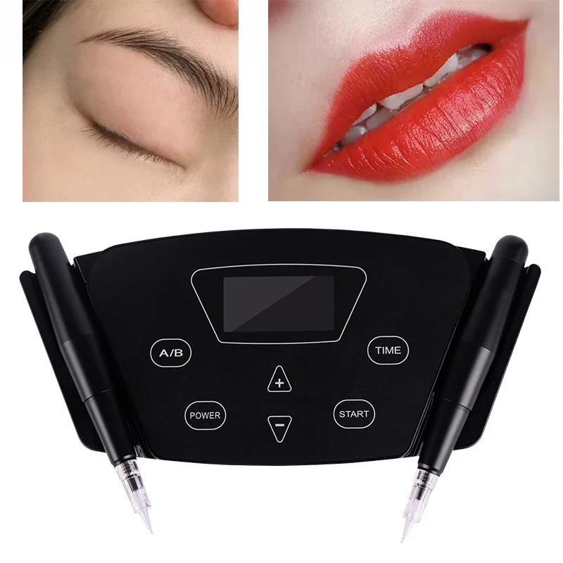 

Professional Makeup Machine Microblading Eyebrows Lip Eyeliner Pen Sets Tattoo Rotary Machine Quiet Motor With Cartridge Needles