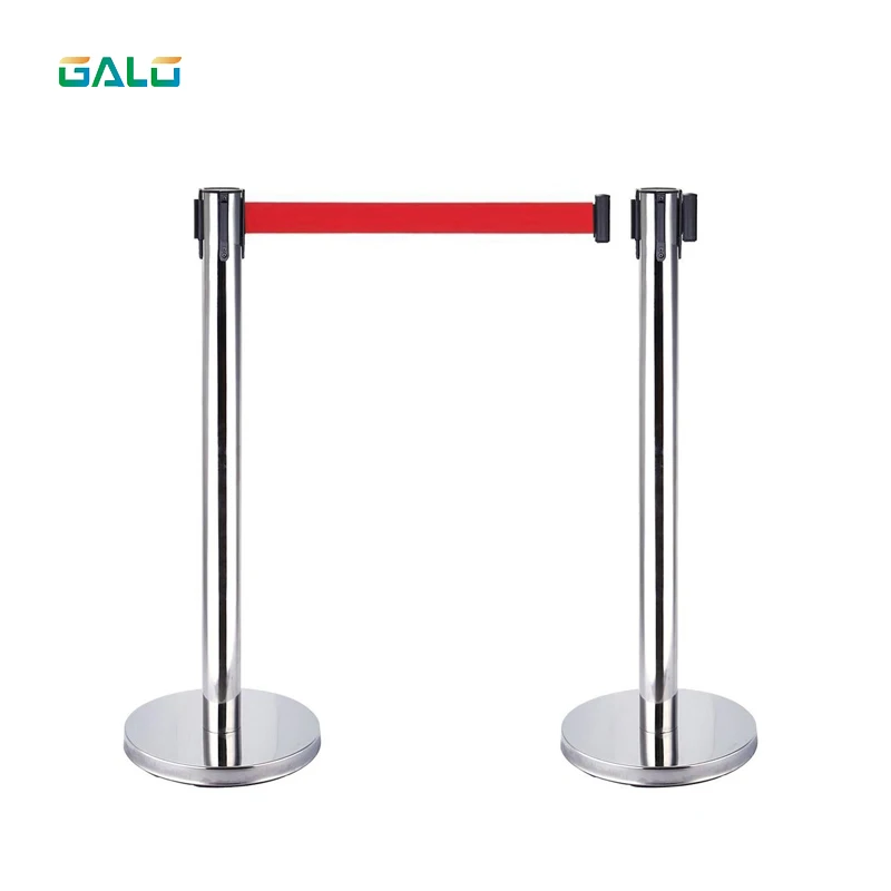 Aceally Retractable Belt Queue Barrier Post System Stanchions Sign for Sale with 2 meters/6.5 feet Belt Safety Barries