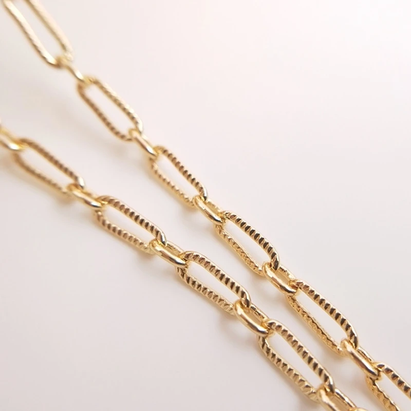 

Plated True Gold Necklace 8MM Oval Bracelet Link Chains DIY Jewelry Making Accessories Jewellery Findings