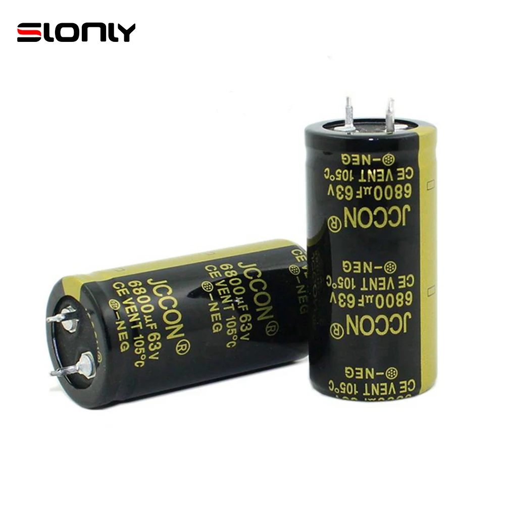 2pcs-14pcs 25x50mm 6800uF 63V JCCON Horn Black Gold Audio Amplifier Filter Aluminum Electrolytic Capacitors