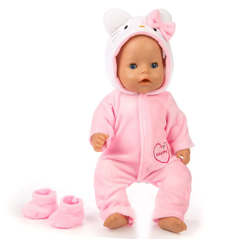 Fit 18 inch 43cm Doll Clothes Born Baby Unicorn Kitten and Pony Doll Clothes Suit For Baby Birthday Festival Gift