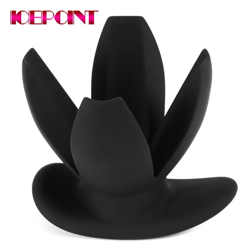 Men Women Silicone Anal Dilator Hollow Petal Tunnel Butt Plug Anal Expander Vaginal Speculum Expansion Sounding Anal Sex Toys