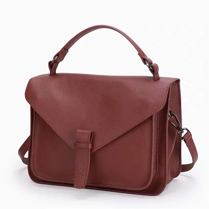 Luxury Genuine Leather Women Bag 2023 Brand Designer Female Shoulder Bag Lady Leather Handbag Solid Casual Women Totes Purse