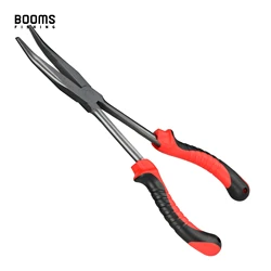 Booms Fishing-Alicates de pesca F05, extractor de anzuelos de Punta larga de 28cm con cordón colgante antipérdida, herramienta de aparejos de agua salada de acero al carbono