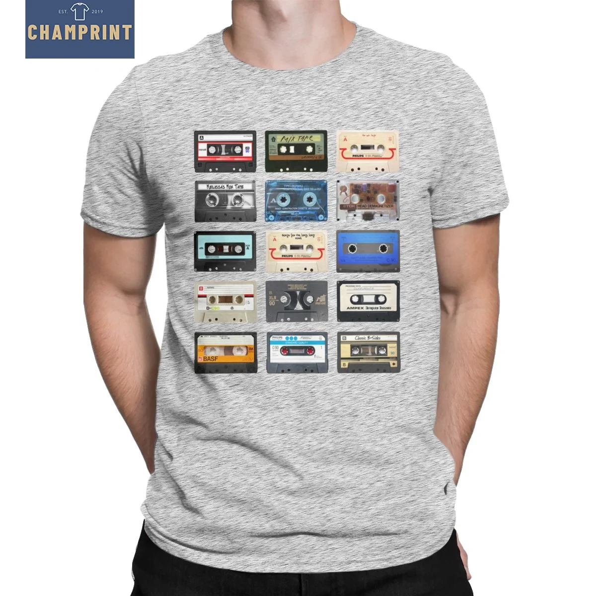 Men Music Radio Tape T Shirt 100% Cotton Clothes Awesome Short Sleeve Round Neck Tees Gift Idea T-Shirts