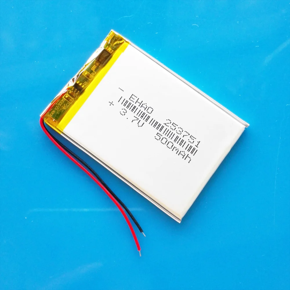 10 ชิ้น 3.7 โวลต์ 500 มิลลิแอมป์ชั่วโมง Lipo แบตเตอรี่ลิเธียมโพลิเมอร์แบบชาร์จไฟได้ 253751   สําหรับ MP3 GPS ชุดหูฟังกล้องสมาร์ทวอทช์บันทึกลําโพง