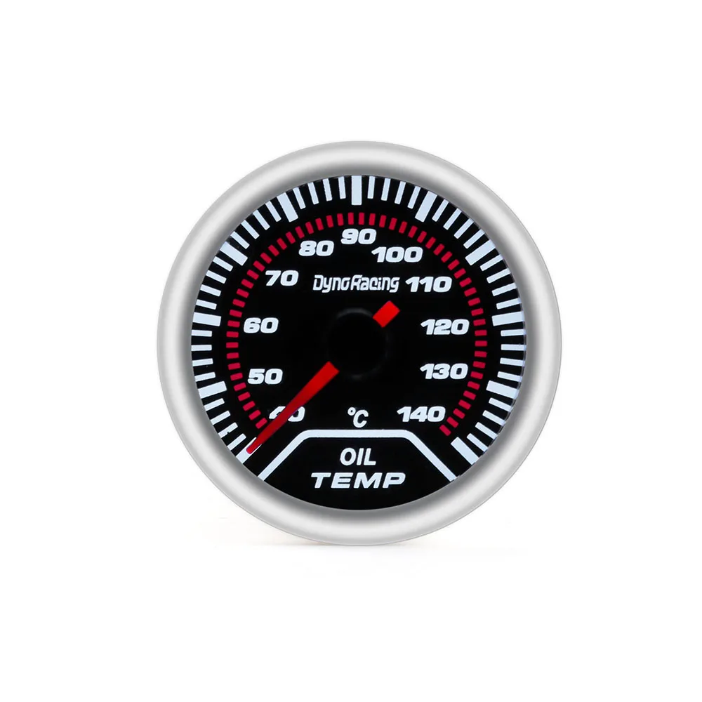 Dynoracing 2inch 52mm Smoke lens Car pointer Oil temp gauge 40-140 Celsius degree Oil Temperature meter car meter