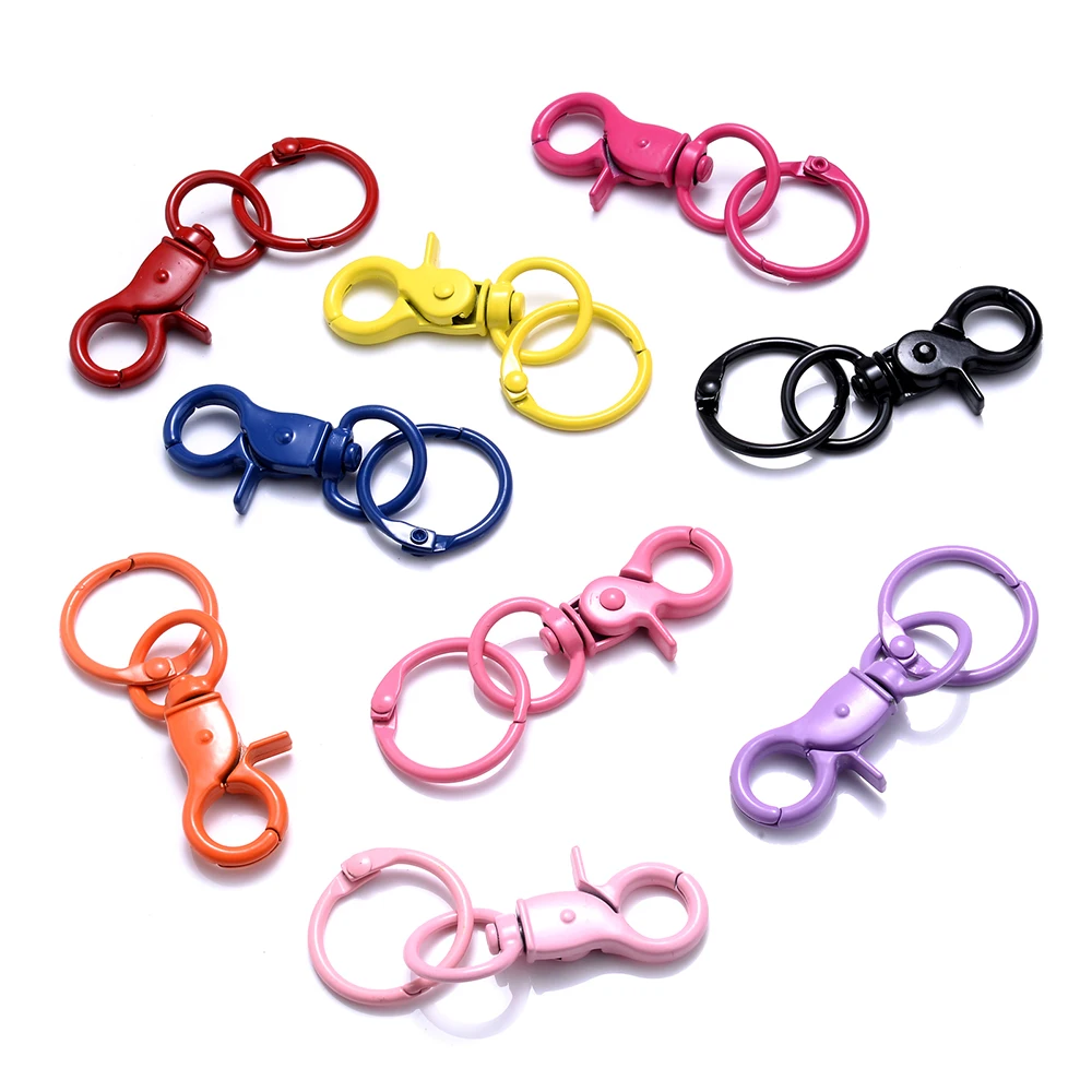 5pcs 25x64mm Multicolor Lobster Clasp Hooks With Adjustable Buckle For Making Keychain DIY Bags Doll Hook Jewelry Accessories