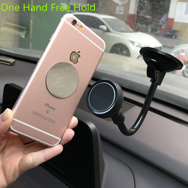 Flexible Long Arm Magnetic Car Phone Holder Silicon Pad Strong Sucker Magnet Phone Stand Holder For Smartphone Car Accessories