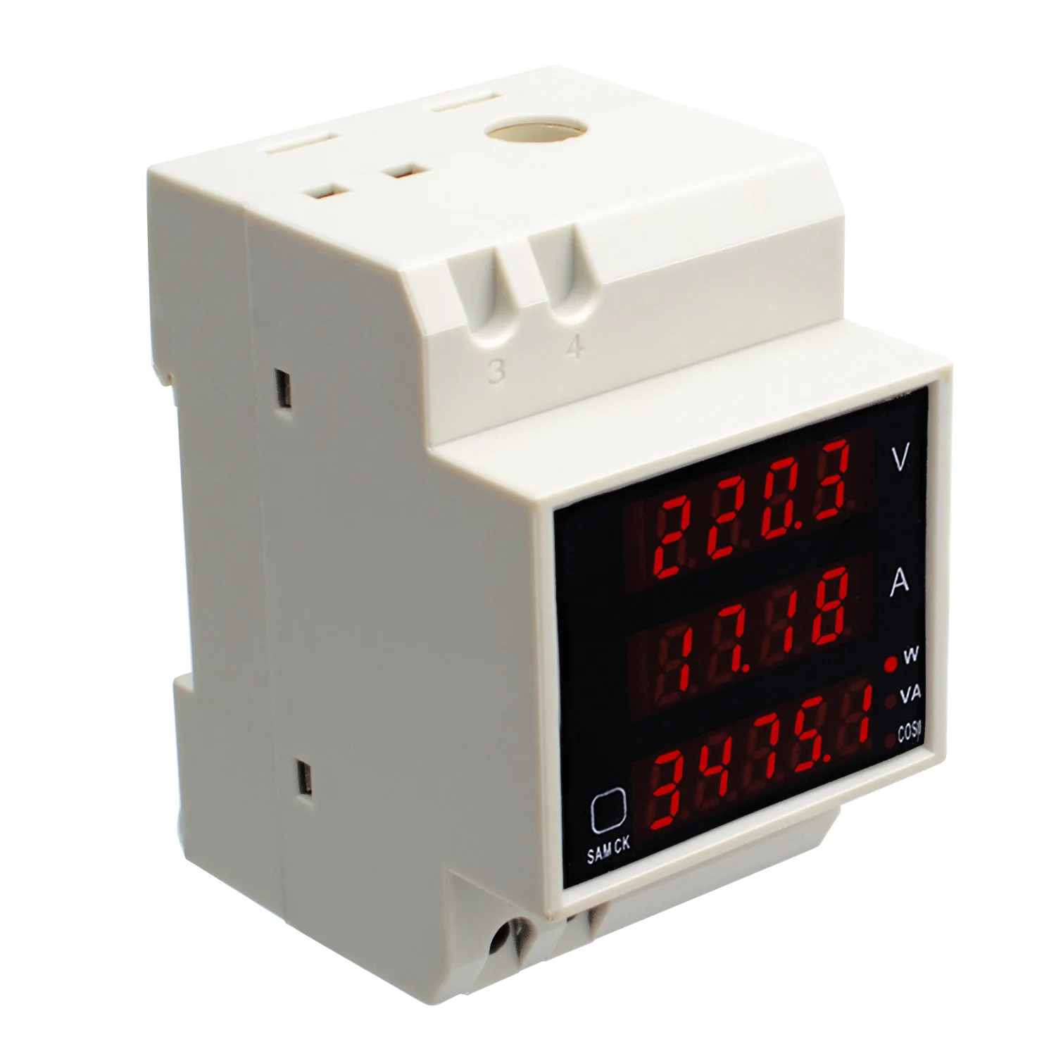 

D52-2048 AC80-300V Convenient Power Energy Meter Din Rail LED Display Digital Ammeter Voltmeter Current Meter