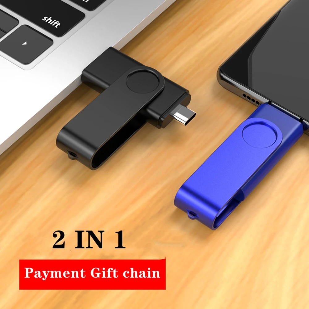 360° Rotate Colorful OTG USB Flash drive cle 128GB Smart Phone pen drive 4GB 8GB 16GB 32GB 64GB micro memory storage U disk Gift