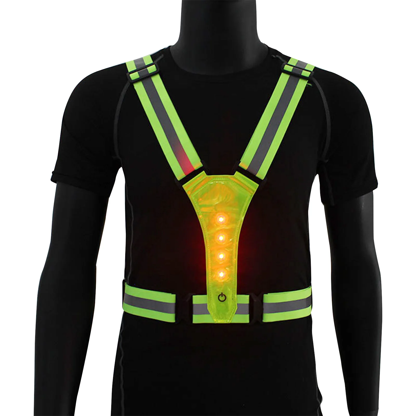 Gilet Led Signal Light Vest Reflective Bicycle Safety Vests With Lighting Backpack Flashing Led Bicycle Bike Cycling Accessories