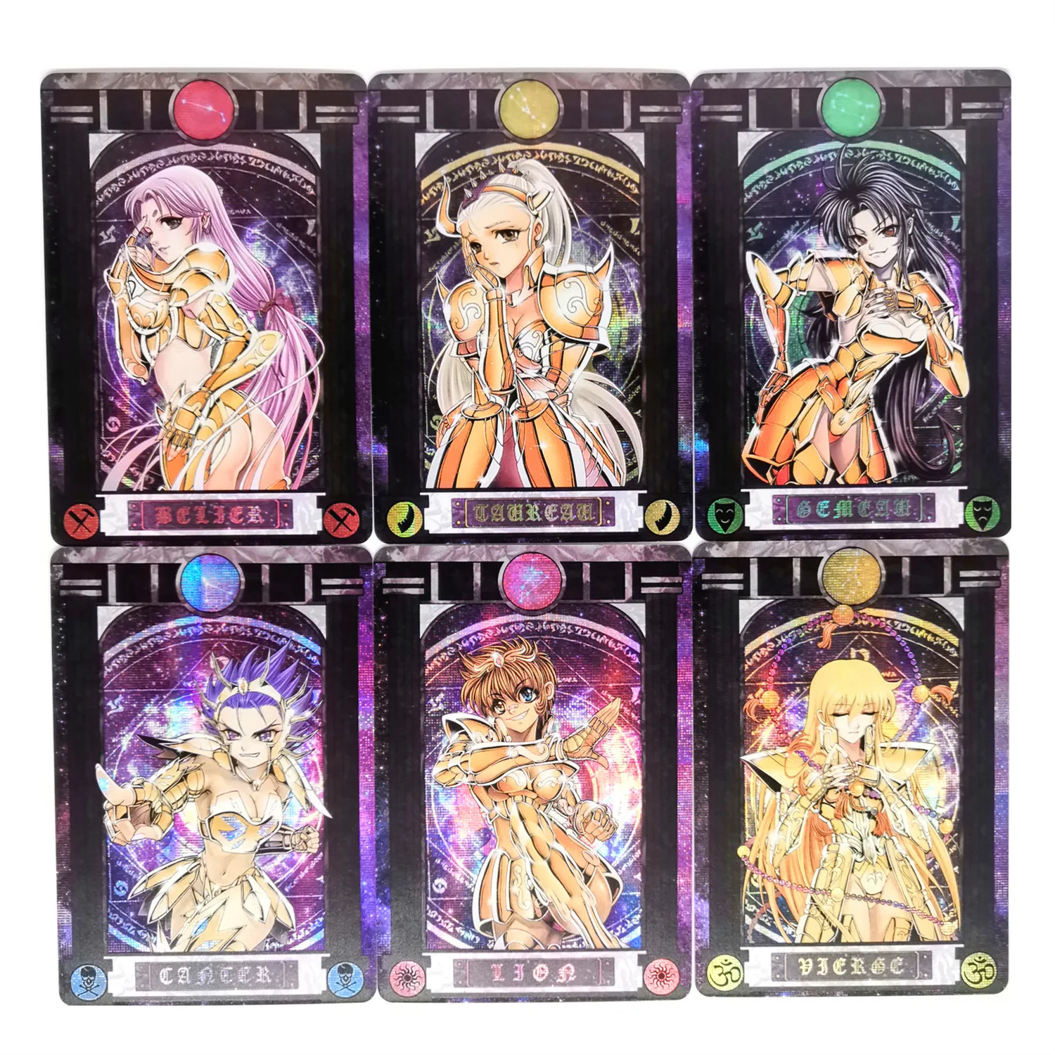 12pcs/set Saint Seiya Girl Edition Twelve Gold Saints Toys Hobbies Hobby Collectibles Game Collection Anime Cards