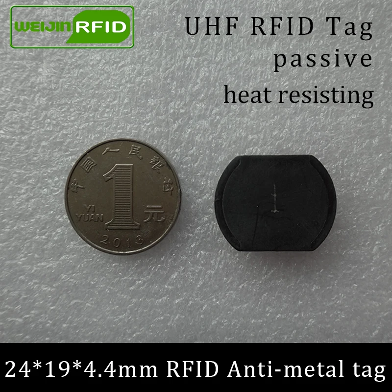 

UHF RFID high temperature resistance metal tag 915m 868m EPCC1G2 6c 24*19*4.4mm heat resisting smart card passive RFID tags