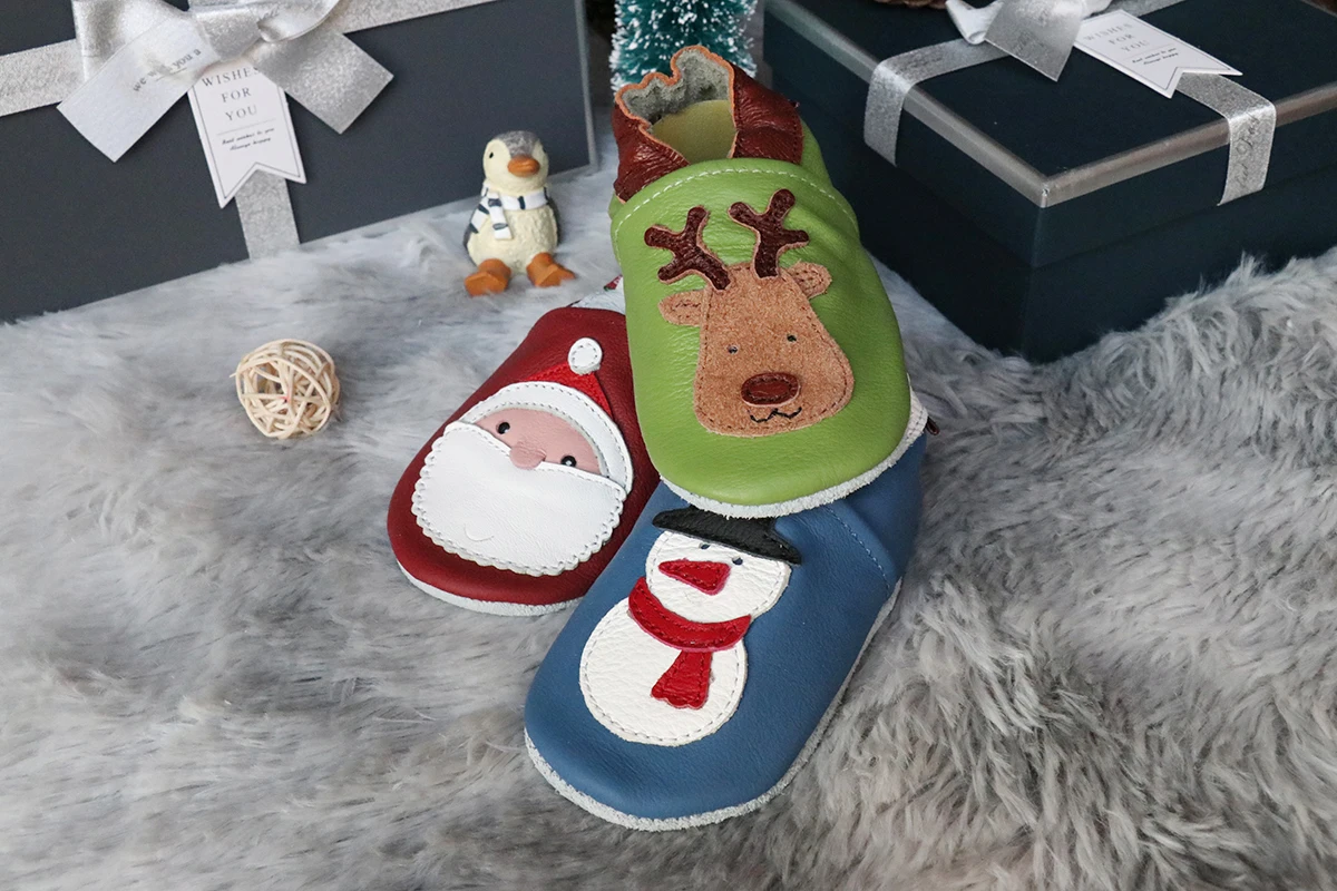 Carozoo Echtes Kuh Leder Tier Mokassins Weiche Sohlen Kleinkinder Infant Baby Schuhe Junge Mädchen Neugeborenen Erste Wanderer Weihnachten Geschenk