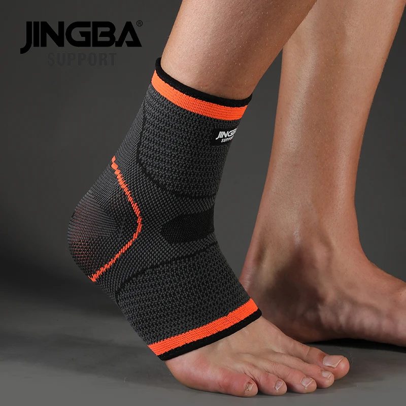 JINGBA SUPPORT 1PCS 3D Compression Nylon Ankle Support Protector Football Basketball Ankle Brace Protective tobillera deportiva