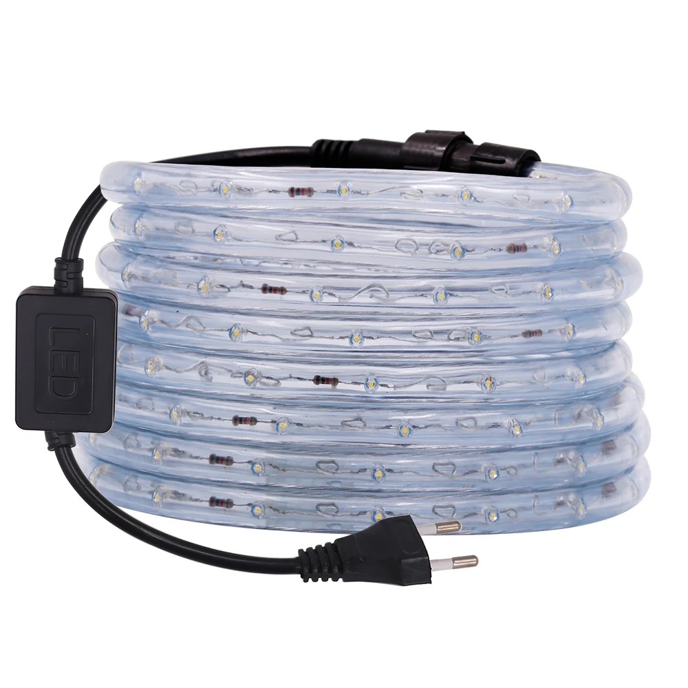 Imagem -02 - Impermeável Led Strip Light Tubo do Arco-íris Corda de Luz ao ar Livre Sinal de Natal Redondo Fios 220v 110v