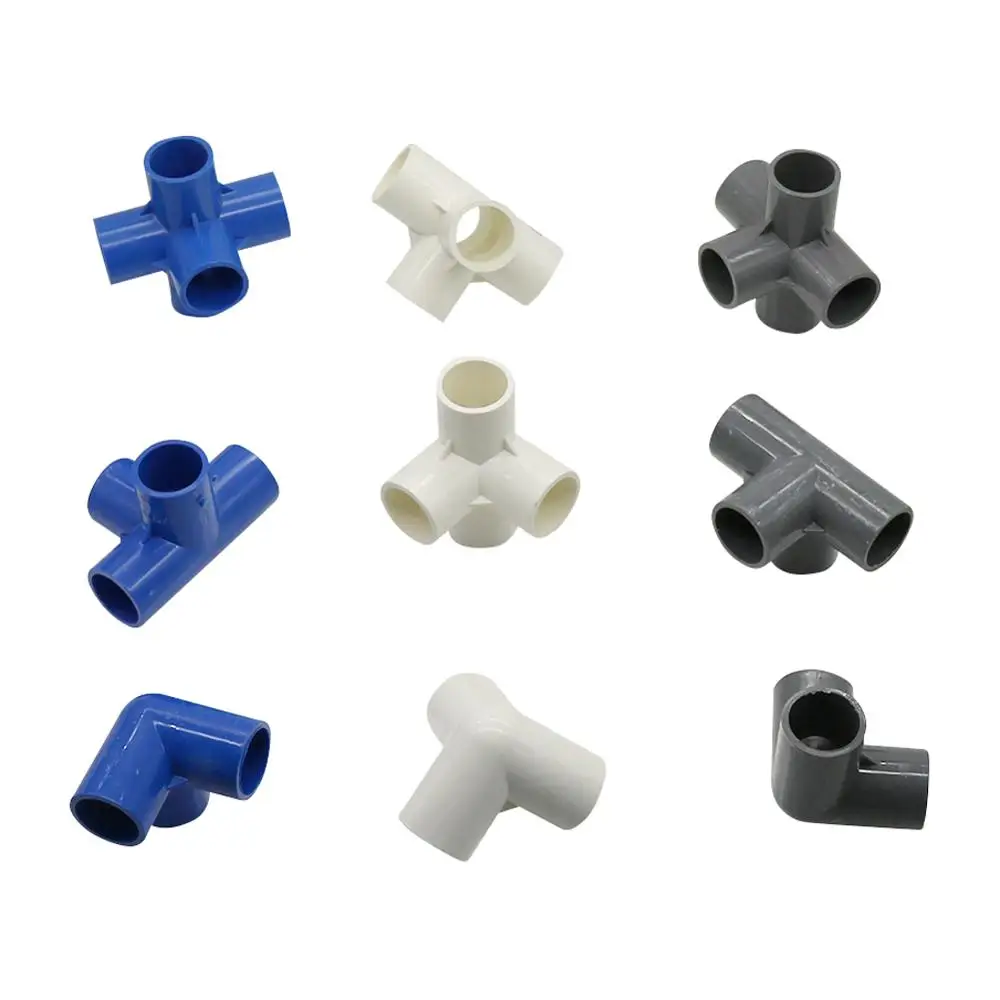 2 Pcs 20mm PVC Stereo Connector PVC Three-Way Four-Way Five-Way Plastic Water Supply Pipe Fittings Inner Diameter Size 20mm