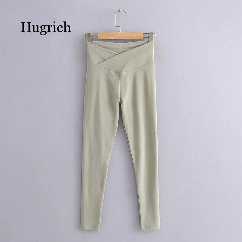 Autumn Women Sexy Skinny Solid Elastic High Waist Pure Cotton Ankle-Length Workout Push Up Leggings