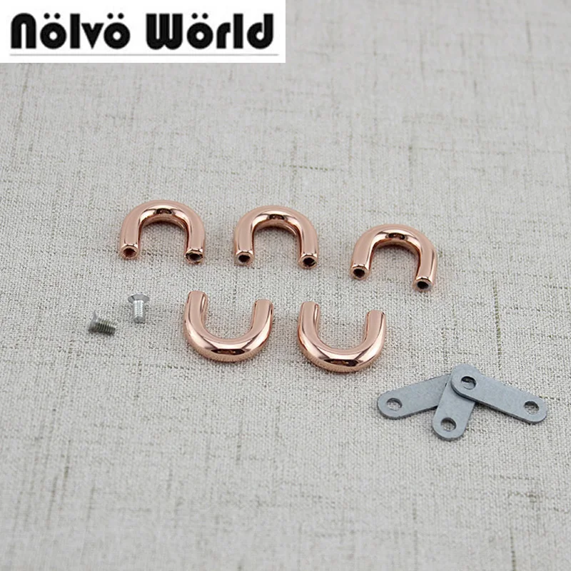 20pcs rose gold inner 1cm, 3/8 Inch Arch bridge Ring,Screws arch bridge on DIY craft leather handbags hardware accessories