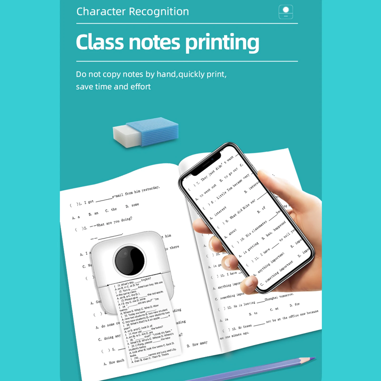 X5 Thermische Fotoprinter Pocket Label Maker 200 dpi Draadloze bonprinter voor werkplan Memo Studie Notitielijsten Tijdschrift afdrukken