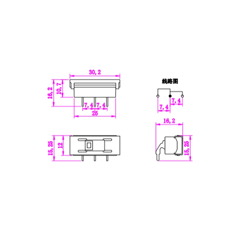 Convertidor de voltaje, fuente de alimentación, interruptor de conversión de voltaje, interruptor deslizante, 115V-230V, 110V-220V, caja de hierro, 3 pines, 6 pines, 25 uds.