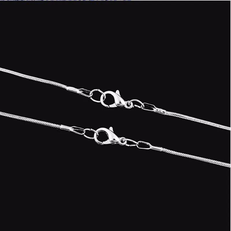 12 pcs Wholesale  Width 1.2mm Length 40-60cm DIY Snake Chain Charms Link Necklace with Lobster Clasps for Jewelry Making