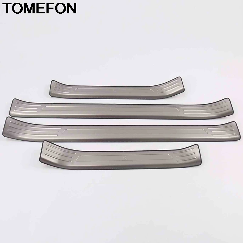 TOMEFON For Volkswagen T-Cross 2018 2019 2020 Door Sill Scuff Plate Panel Kick Step Protector Threshold Styling Stainless steel