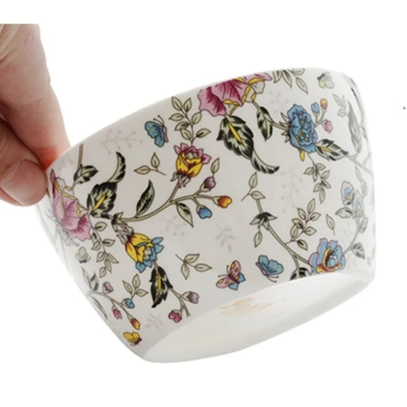 Real Bone China Floral Japanese Bowl Porcelain Small Snack Bowl Ceramic Mini Kitchen Bowl for Sauce Rice Bowl Dessert Bowl