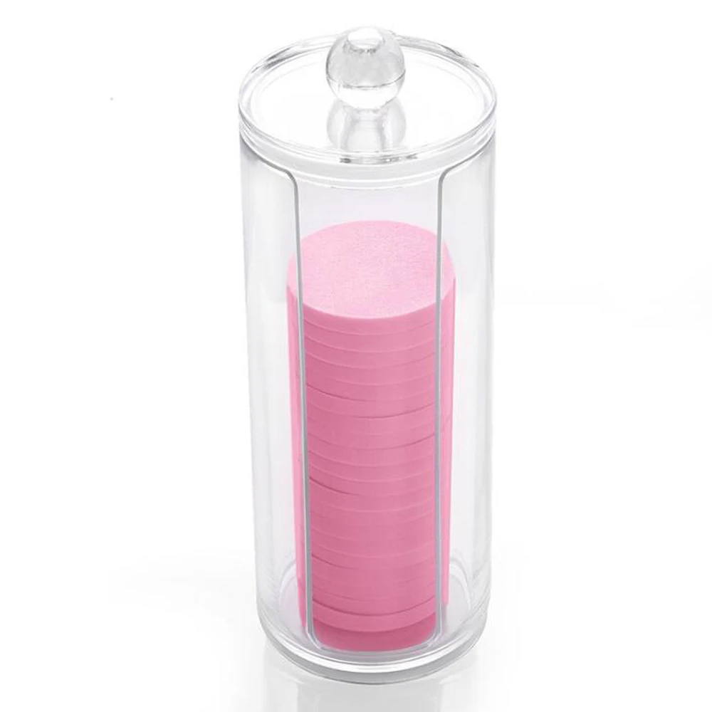

Acrylic Multifunctional Round Container Cosmetic Makeup Cotton Pad Organizer Makeup Desktop Tool Jewelry Case Container