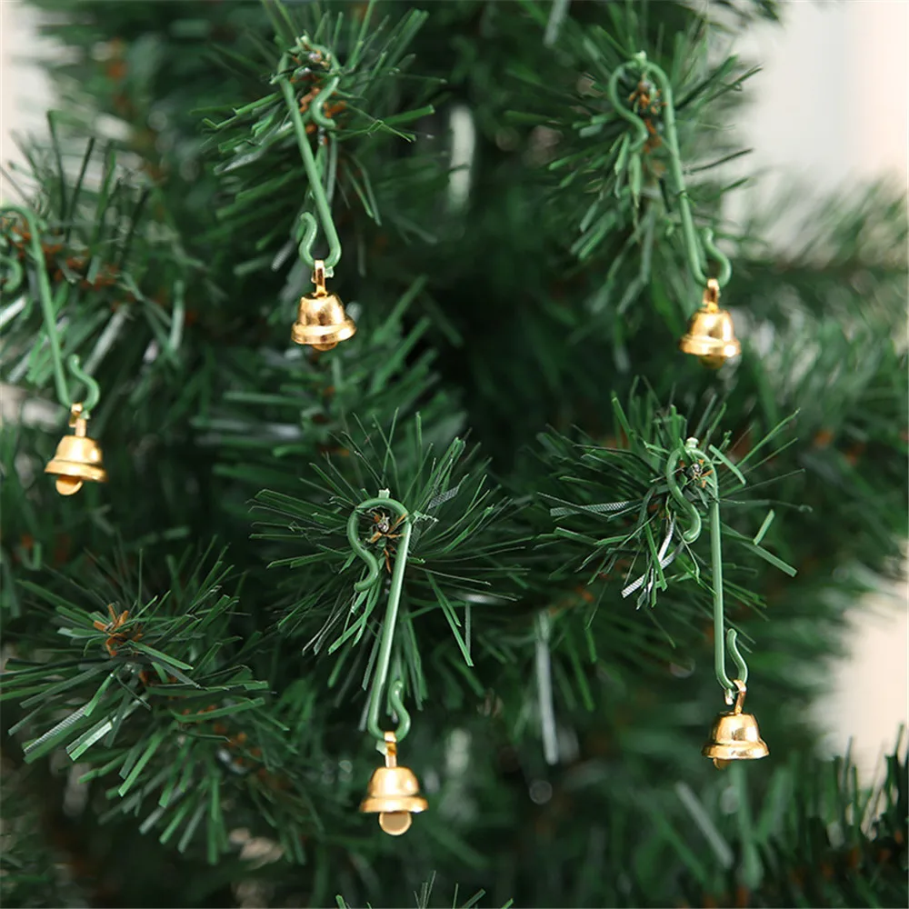 20 Pcs/Set Gold Jingle Mini 11mm Bells Christmas Tree Hanging Decor Craft Christmas Tree Pendant Hanging For Home Ornament