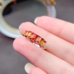 YULEM Jewelry Fashion Colorful Sapphire Ring with Silver Jewelry Certified Natural Gem Real Many Gem Pieces Girl Boy Gift