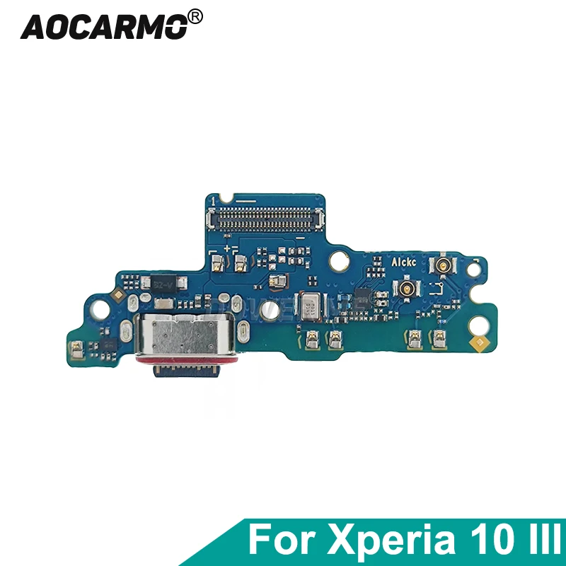 Aocarmo For SONY Xperia 10 III X10iii Mark 3 USB Charging Port Charger Dock Connector Microphone Mic Flex Cable Circuit Board