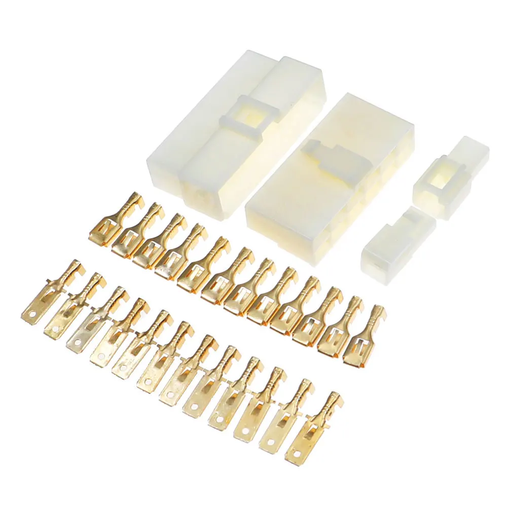 78Sets 6.3mm 1 2 3 4 6 8 9 12Pin Electrical Automotive Wire Connector Male Female Socket Plug and Header Crimp Wire Terminals