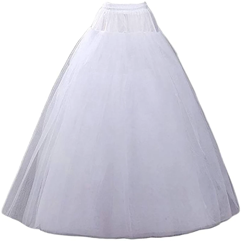 

MYYBLE A-line Cheap Hoopless Long Ball Gown Petticoat Crinoline Underskirt Slips for Wedding Dress