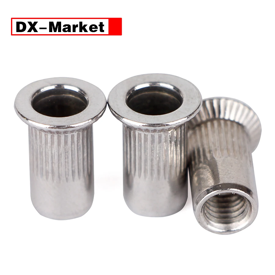 _ Заклепочная гайка, большая режущая головка, заклепочная гайка, резьбовые вставки из нержавеющей стали 304, заклепочные гайки с большой головкой, K008