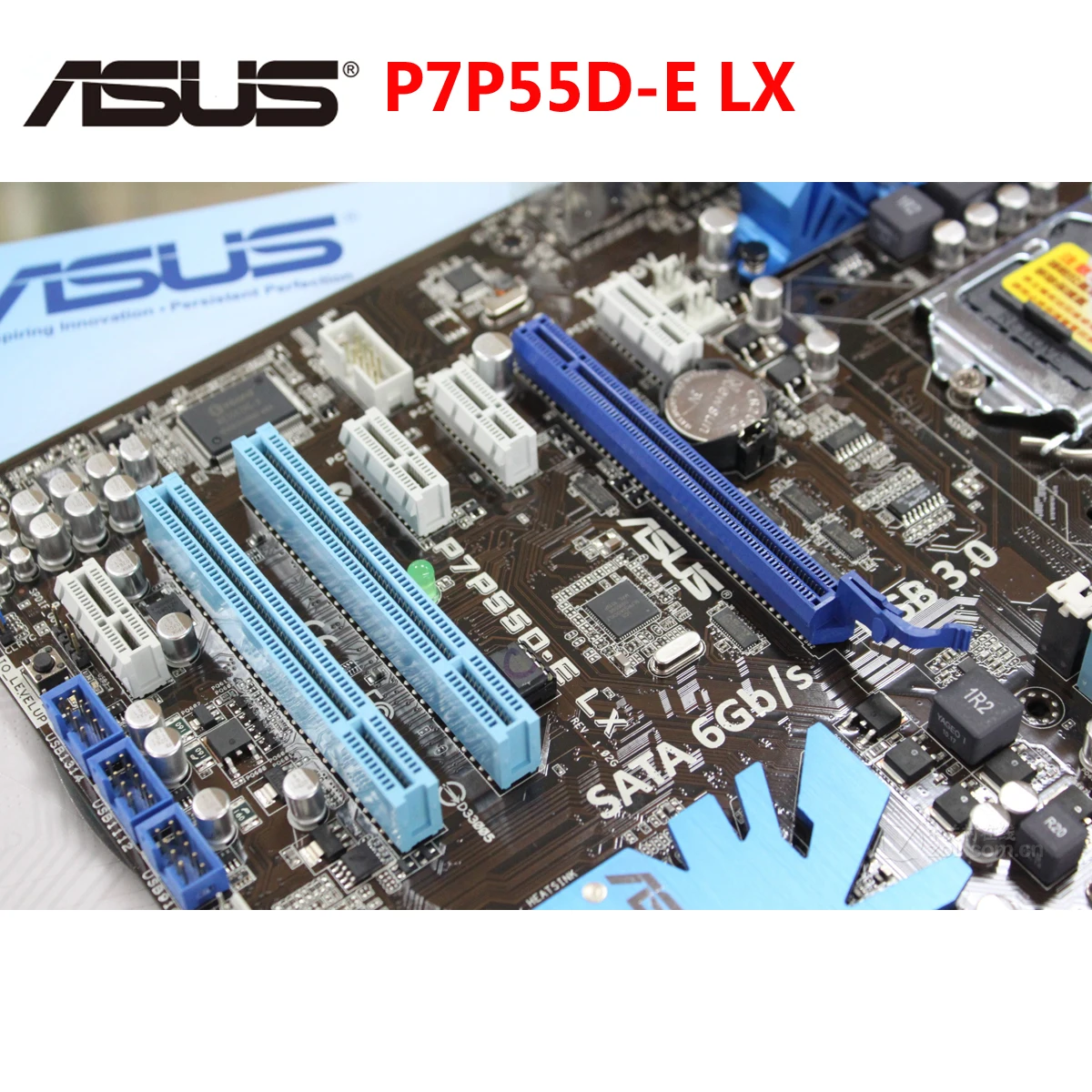ASUS P7P55D-E LX เมนบอร์ด DDR3 16GB สำหรับ Intel P55 P7P55DELX LGA 1156 Desktop PC คอมพิวเตอร์เมนบอร์ด SATA III PCI-E x16 ใช้