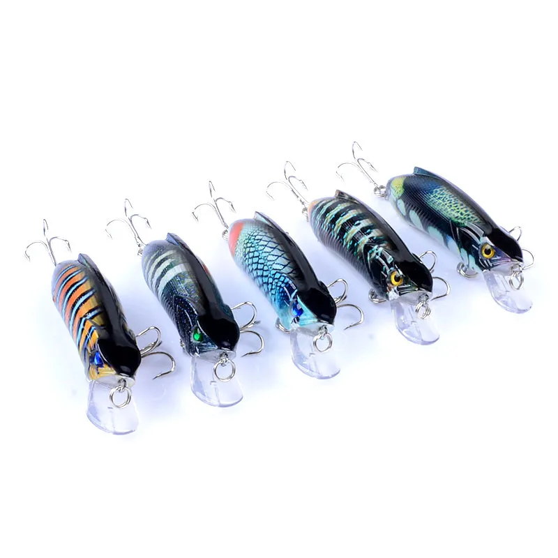 1 sztuk jakości błystka 8cm/14.5g sztuczne tworzywo sztuczne twarda przynęta 3D oczy z zestaw haczyków Wobblers przynęty nurkowanie 0.6m-1.5m — zdjęcie 5